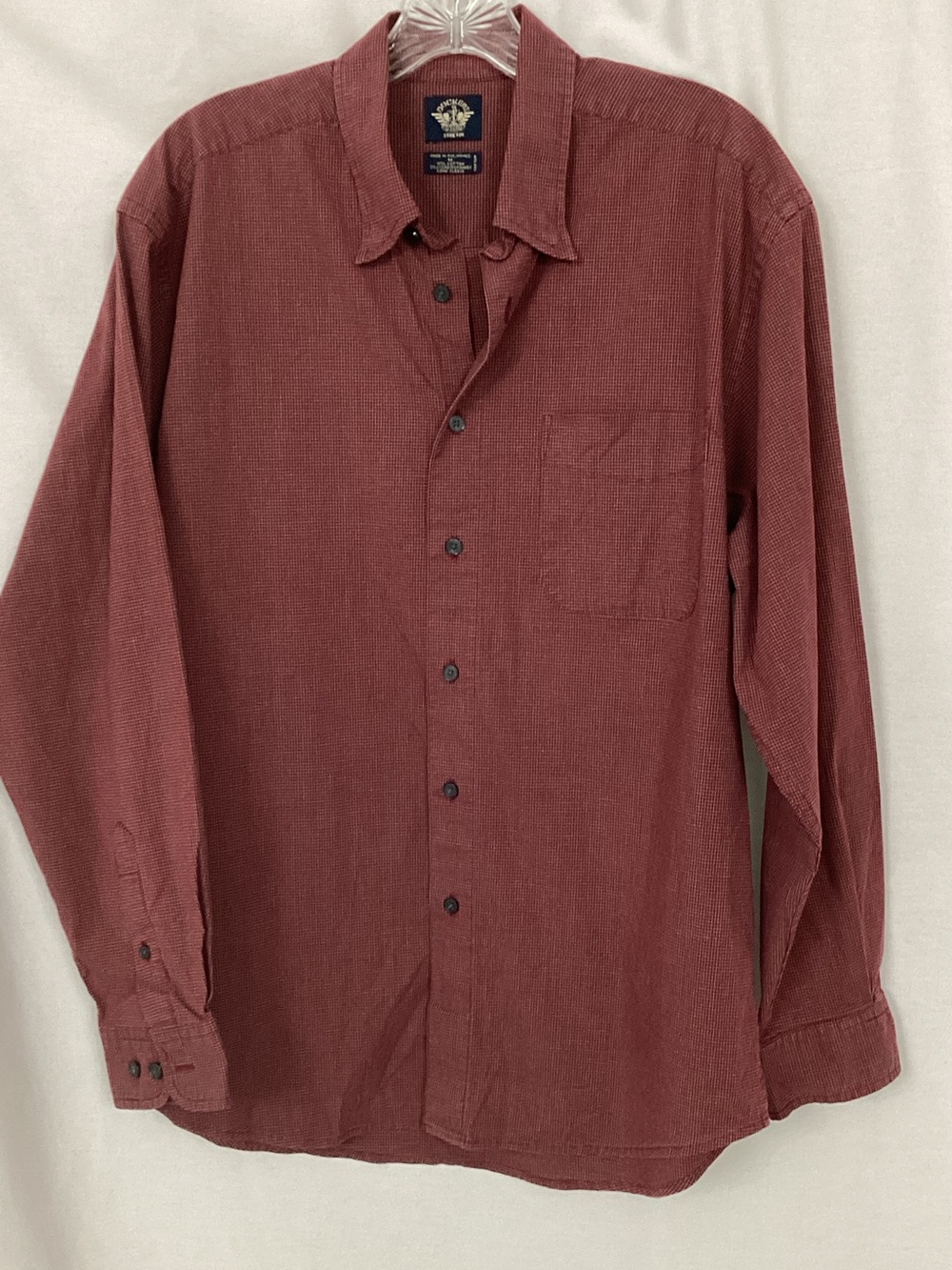 Dockers Men's Long-Sleeve Button-Down Shirt in Brick Red